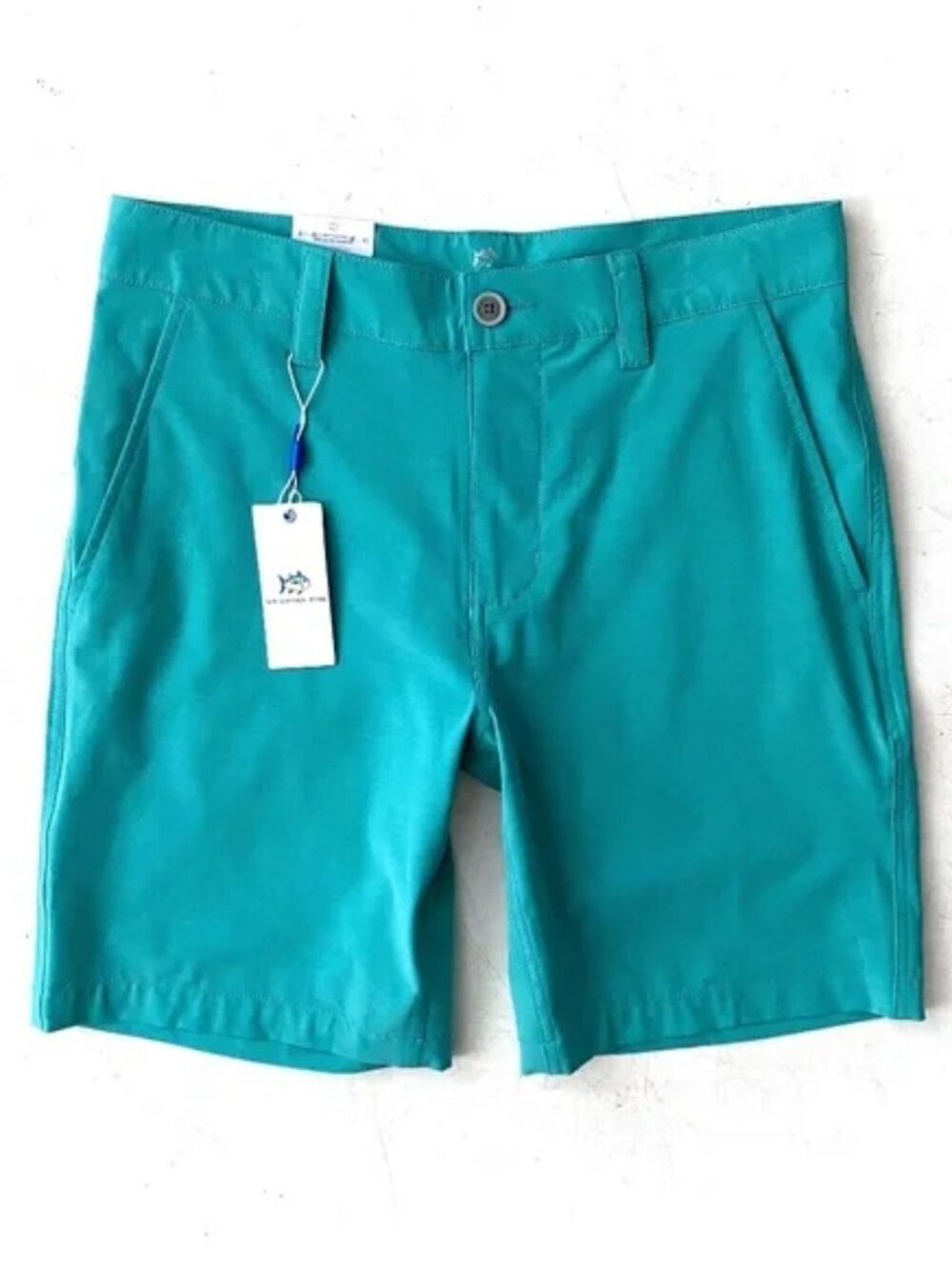 NWT Southern Tide Big Boys Tidal Wave Flat Front Heather Gulf Shorts 16